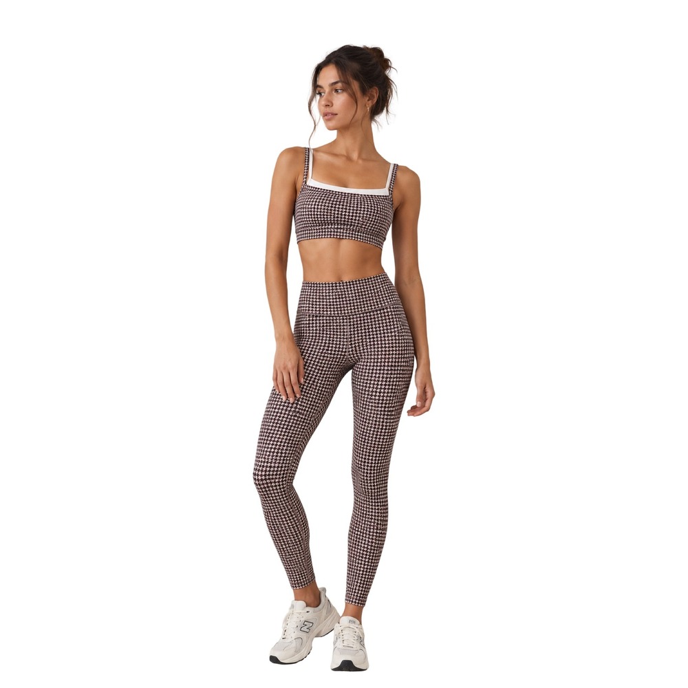 Abercrombie YPB studioFLEX Houndstooth Workout Set Bra S Leggings XS